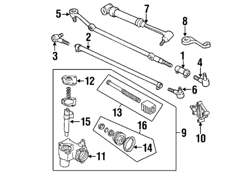 1987 Jeep Comanche Steering Column, Steering Wheel & Trim, Steering Gear & Linkage Diagram