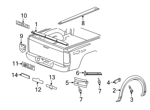 2011 Ram 1500 Exterior Trim - Pick Up Box Diagram 3 - Thumbnail