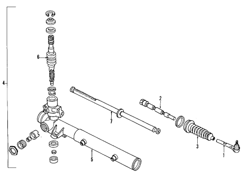 1988 Dodge Dynasty P/S Pump & Hoses, Steering Gear & Linkage Diagram