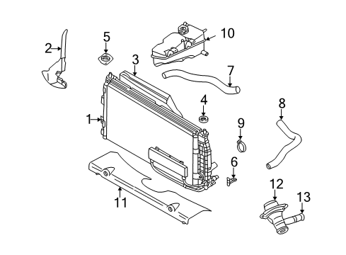 2000 Chrysler Concorde Radiator & Components Diagram