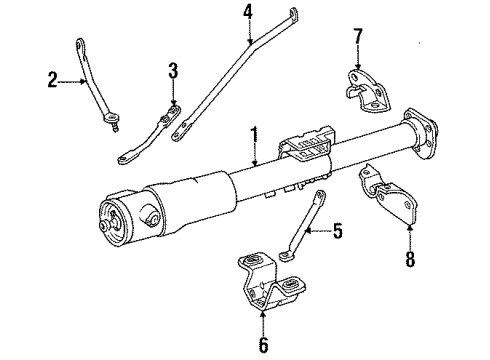 1988 Jeep Grand Wagoneer Steering Column, Steering Wheel & Trim Diagram