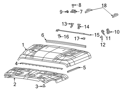 2020 Jeep Gladiator Hood & Components Diagram