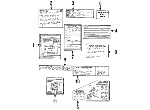 1997 Chrysler Sebring Information Labels Diagram