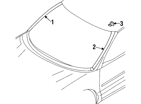 1997 Chrysler Sebring Windshield - Reveal Moldings Diagram