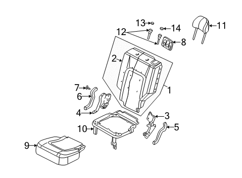 2007 Jeep Liberty Rear Seat Components Diagram 1 - Thumbnail