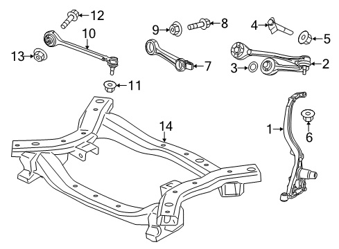 2022 Dodge Charger Suspension Components, Lower Control Arm, Upper Control Arm, Ride Control, Stabilizer Bar Diagram