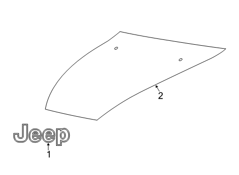 2021 Jeep Cherokee Exterior Trim - Hood Diagram