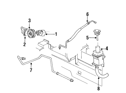 1995 Dodge Intrepid P/S Pump & Hoses, Steering Gear & Linkage Diagram 3 - Thumbnail