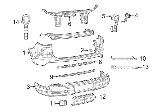 2025 Jeep Grand Cherokee Bumper & Components - Rear Diagram