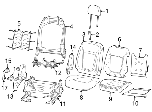 2024 Dodge Hornet Passenger Seat Components Diagram