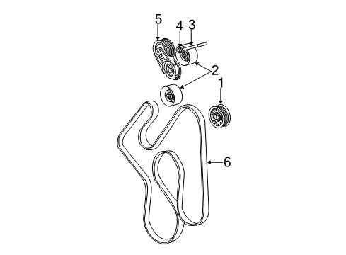 2004 Dodge Ram 1500 Belts & Pulleys Diagram
