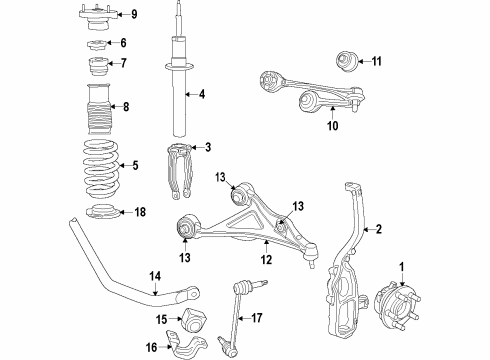 2013 Dodge Charger Suspension Components, Control Arm, Ride Control, Stabilizer Bar Diagram 5 - Thumbnail