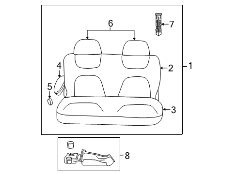 2006 Dodge Grand Caravan Rear Seat Components Diagram