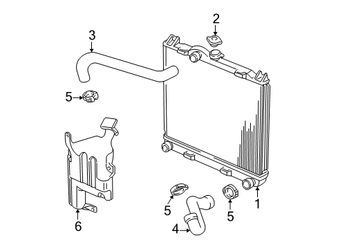 2000 Dodge Dakota Radiator & Components Diagram