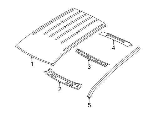 2019 Jeep Grand Cherokee Roof & Components, Exterior Trim Diagram