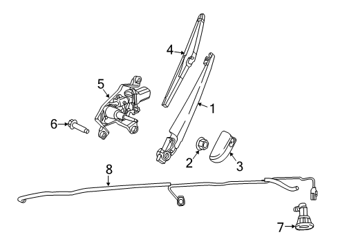 2019 Jeep Grand Cherokee Lift Gate - Wiper & Washer Components Diagram