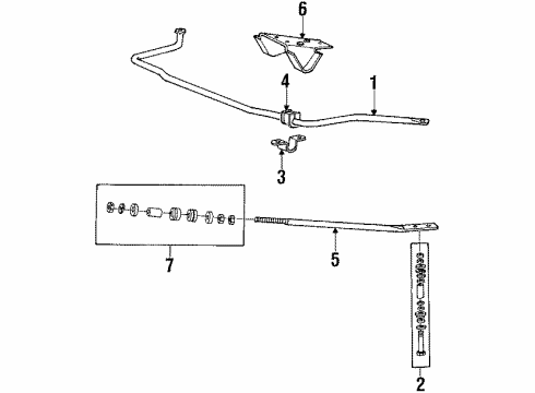 1984 Dodge Ram 50 Stabilizer Bar & Components - Front Diagram