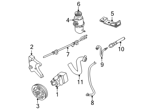 1999 Chrysler 300M P/S Pump & Hoses, Steering Gear & Linkage Diagram