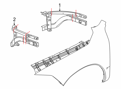 2010 Dodge Ram 2500 Structural Components & Rails Diagram