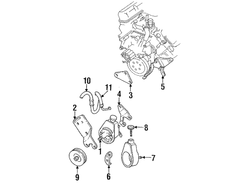 1993 Dodge Ramcharger P/S Pump & Hoses, Steering Gear & Linkage Diagram 4 - Thumbnail