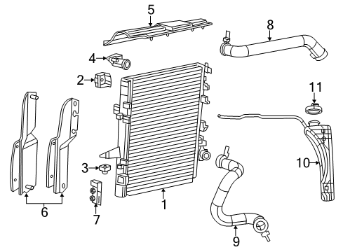 2016 Jeep Wrangler Radiator & Components Diagram