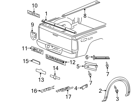 2011 Ram 1500 Exterior Trim - Pick Up Box Diagram 2 - Thumbnail