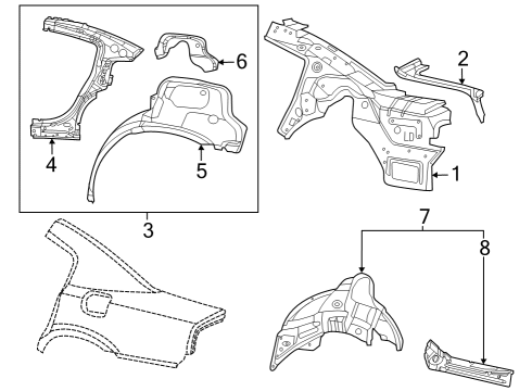 2022 Dodge Charger Inner Structure - Quarter Panel Diagram