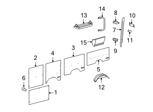 2004 Dodge Sprinter 3500 Interior Trim - Side Panel Diagram