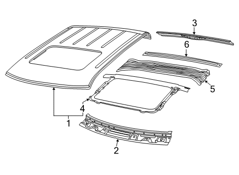 2022 Ram 2500 Roof & Components Diagram
