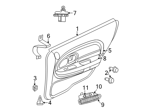 2004 Dodge Intrepid Interior Trim - Rear Door Diagram
