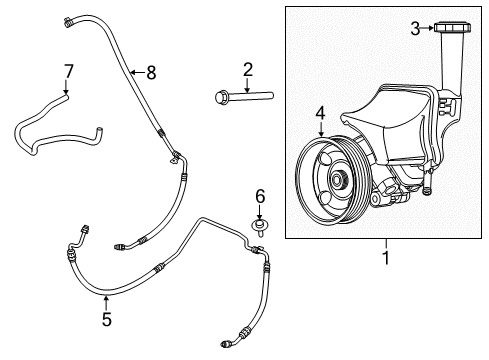 2018 Dodge Challenger P/S Pump & Hoses, Steering Gear & Linkage Diagram 5 - Thumbnail