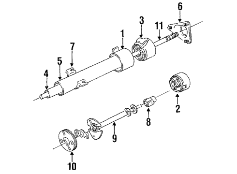 1987 Dodge Ramcharger Steering Column Housing & Components, Shaft & Internal Components, Shroud, Switches & Levers Diagram