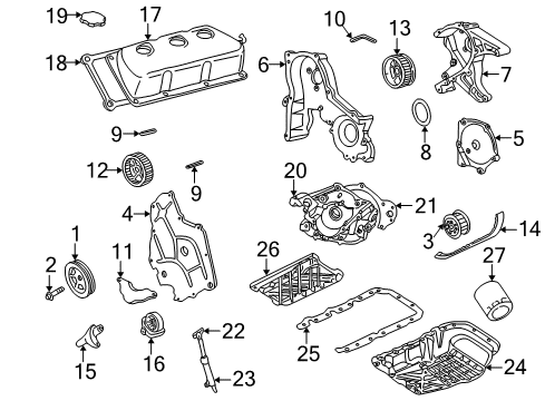 1999 Chrysler 300M Engine Parts, Mounts, Cylinder Head & Valves, Camshaft & Timing, Oil Pan, Oil Pump, Crankshaft & Bearings, Pistons, Rings & Bearings Diagram