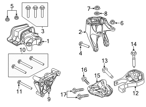 2019 Ram ProMaster 1500 Engine & Trans Mounting Diagram