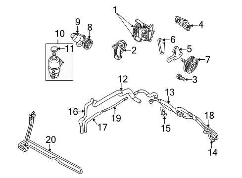2005 Dodge Stratus P/S Pump & Hoses, Steering Gear & Linkage Diagram 7 - Thumbnail