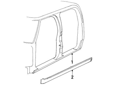 1989 Dodge D100 Center Pillar & Rocker Diagram