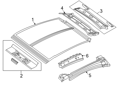 2004 Chrysler Crossfire Roof & Components Diagram