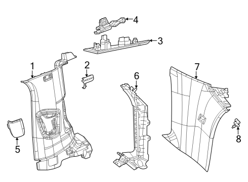 2025 Jeep Grand Cherokee Interior Trim - Quarter Panels Diagram