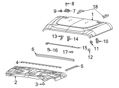 2025 Jeep Gladiator Hood & Components Diagram 3 - Thumbnail