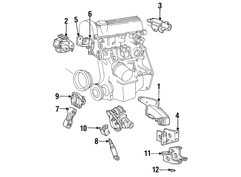 1987 Dodge Mini Ram Engine & Trans Mounting Diagram