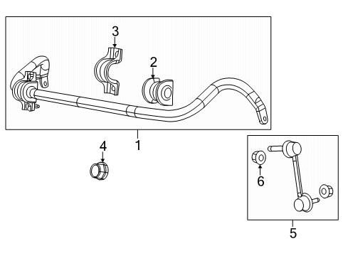 2015 Dodge Durango Stabilizer Bar & Components - Front Diagram