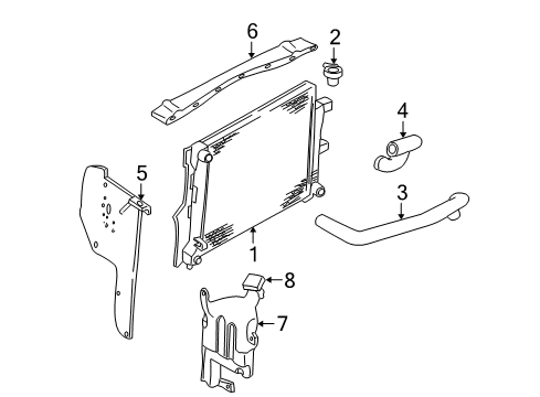 2003 Dodge Durango Radiator & Components Diagram