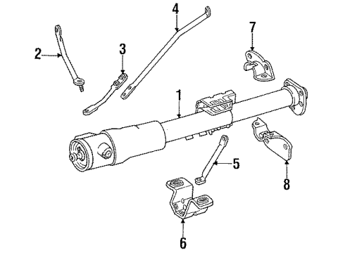 1990 Jeep Cherokee Steering Column, Steering Wheel & Trim, Steering Gear & Linkage Diagram 2 - Thumbnail