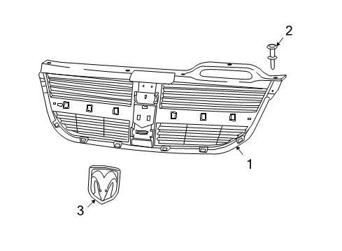 2010 Dodge Journey Grille & Components Diagram