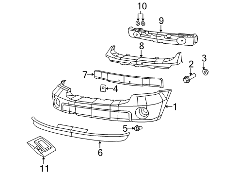 2008 Chrysler Aspen Front Bumper Diagram