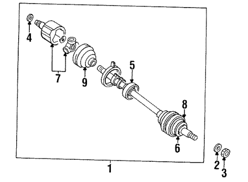 1994 Dodge Colt Axle Shaft - Front Diagram