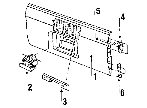 1984 Dodge Rampage Gate & Hardware Diagram