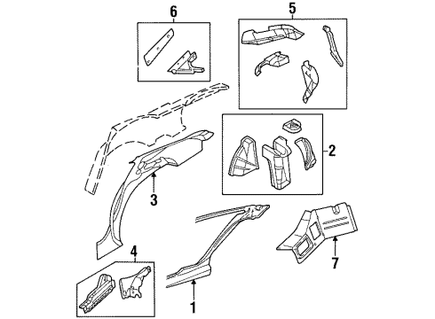 1999 Chrysler LHS Inner Structure - Quarter Panel Diagram