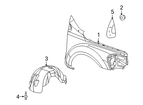 2009 Chrysler Aspen Fender & Components, Exterior Trim Diagram