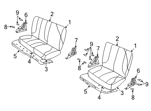 2004 Dodge Ram 1500 Rear Seat Components Diagram